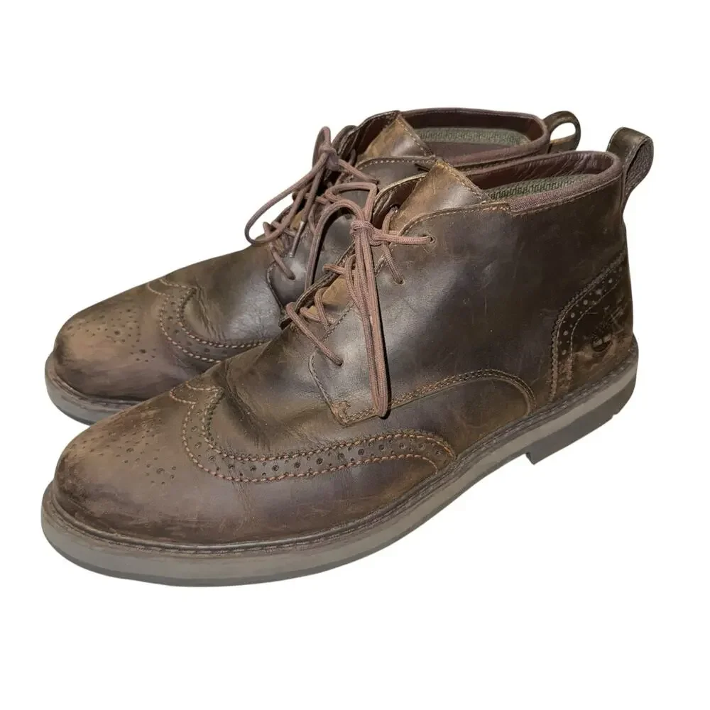 Timberland Squall Canyon Wing Tip Chukka Boots‎ Men's 13 Brown Waterproof Fall